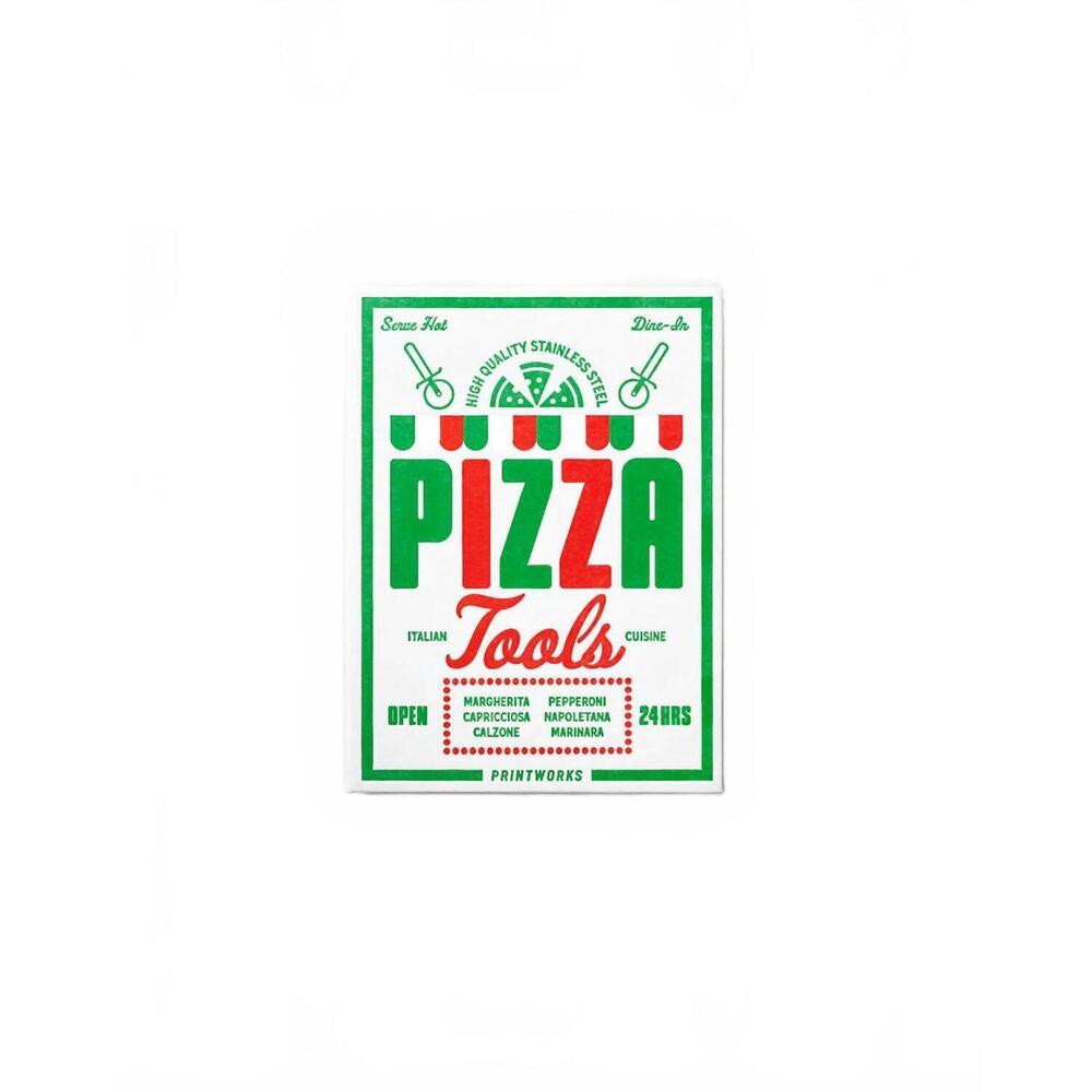 NEW PRINTWORKS pizza tool essentials gift set in green/red/white